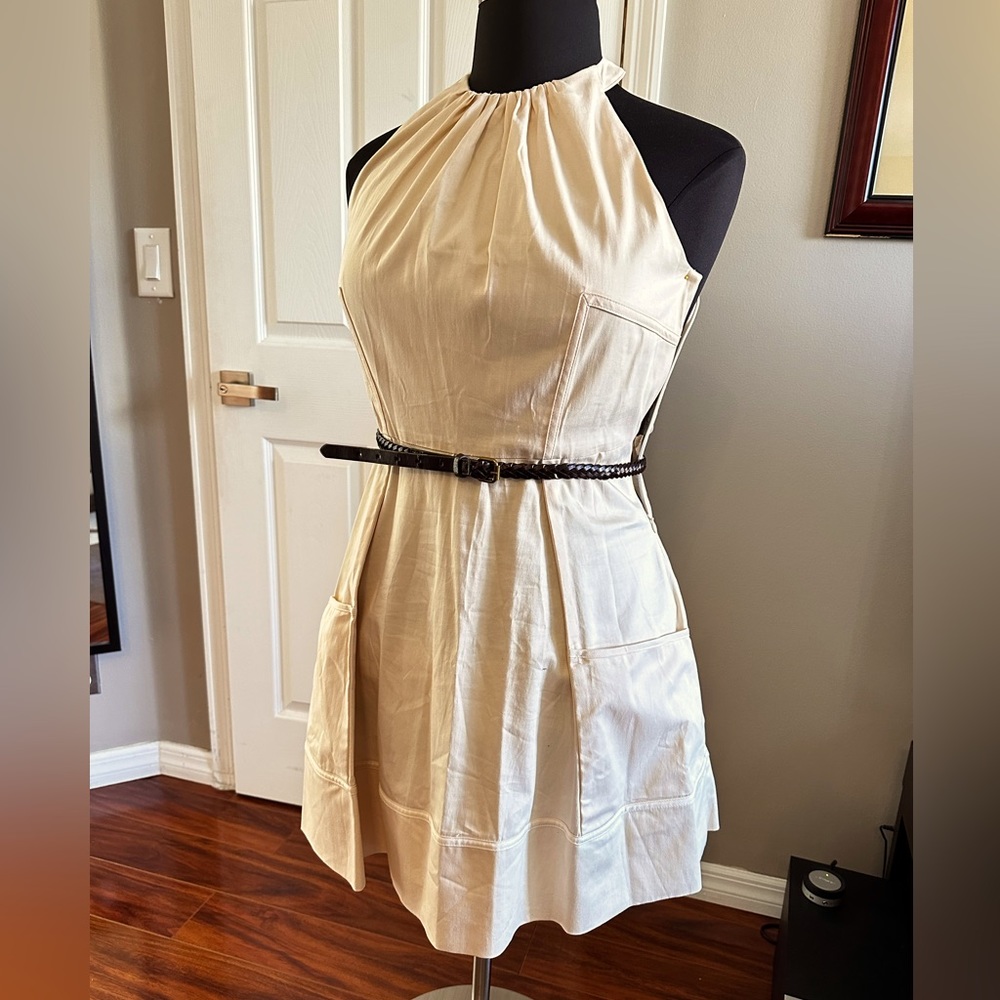 Jessica Simpson halter beige dress